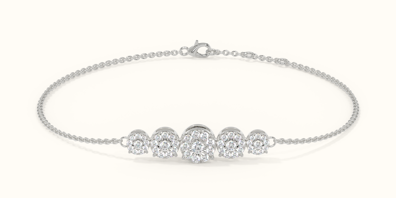 Illusion Plate Prong Setting Diamond Everyday Bracelet